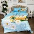 Lenjerie de Pat Dublu,  Finet, Imprimeu Digital cu Oua, IDENTIC CU POZA, 4 Piese, Bleu [8]