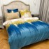 Lenjerie pat dublu,  FINET, cu elastic, 6 piese, Turquoise, abstract [9]