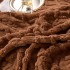 Pătură Premium, 200x230cm, CoCoLiNo, Grofată, cu Model 3D Tip Tricotaj și Bordură din Blăniță Contrastantă – Eleganță și Căldură Absolută, Maro [10]