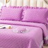 Cuvertură Matlasată, Pat Dublu, Bumbac Finet, 230x250cm, 4 piese, cu Volănașe și Dantelă Chantilly Alba, Lila [2]