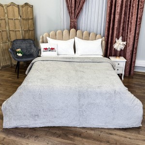 Patura Pufoasa CoCoLiNo (Fleece), 200x230cm, 240gr/mp, tip Sherpa, Gri