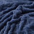 Pătură Premium, 200x230cm, CoCoLiNo, Grofată, cu Model 3D Tip Tricotaj și Bordură din Blăniță Contrastantă – Eleganță și Căldură Absolută, Bleumarin [9]