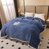 Pătură Premium, 200x230cm, CoCoLiNo, Grofată, cu Model 3D Tip Tricotaj și Bordură din Blăniță Contrastantă – Eleganță și Căldură Absolută, Bleumarin [5]