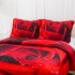 Cuvertură Matlasată, Pat Dublu, 230x250 cm, 3 Piese, Bumbac Finet Satinat, Imprimeu Digital, IDENTIC CU POZA, 2 Fețe de Pernă 60x80 cm, Roșu, Trandafir [2]