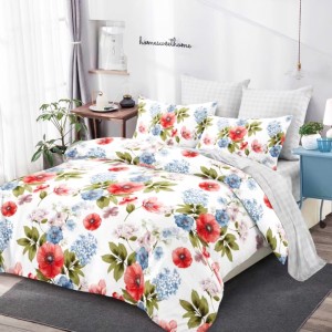 Lenjerie Pat Dublu, FINET, 6 piese, Alb, Gri, Fluturi Lenjerie Pat Dublu, FINET, 6 piese, Alb, Gri, Fluturi