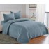 Cuvertură Matlasată, Pat Dublu, 230x250 cm, 3 Piese, Bumbac Satinat Superior, 2 Fețe de Pernă 50x70 cm, Bleu [4]