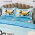 Lenjerie de Pat Dublu,  Finet, Imprimeu Digital cu Oua, IDENTIC CU POZA, 4 Piese, Bleu [4]