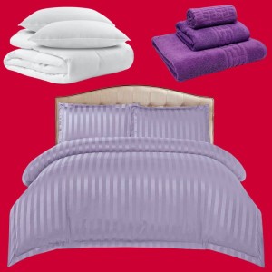 Pachetul Hotel EXPERIENCE: Lenjerie Pat Dublu, 4 piese din Damasc Finetat + Pilota 200x230cm + 2 Perne 50x70cm + 3 Prosoape din Bumbac, AT-520