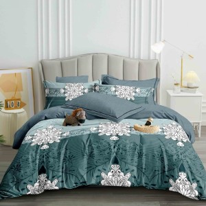 Lenjerie Pat Dublu,  FINET, 6 piese, Verde, elegant