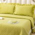 Cuvertură Matlasată, Pat Dublu, Bumbac Finet, 230x250cm, 4 piese, cu Volănașe și Dantelă Chantilly Alba, Lime [2]