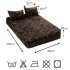 Cearșaf cu Elastic Cocolino 180x200x25 cm – Set cu 2 Fețe de Pernă, Gros și Pufos, Calitate Premium pentru Confort și Eleganță, Negru, Alb, Frunze [2]