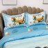 Lenjerie de Pat Dublu,  Finet, Imprimeu Digital cu Oua, IDENTIC CU POZA, 4 Piese, Bleu [5]