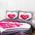 Cuvertură Matlasată, Pat Dublu, 230x250 cm, 3 Piese, Bumbac Finet Satinat, Imprimeu Digital, IDENTIC CU POZA, 2 Fețe de Pernă 60x80 cm, Gri, Alb, Mov, Roz, Inima din Trandafiri [2]