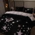 Lenjerie pat dublu, Super Pufoasa COCOLINO, 4 piese, Negru, Gri, Stelute [7]