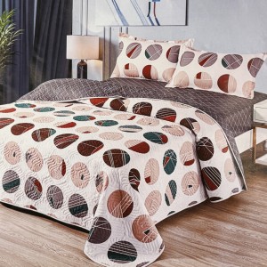 Cuvertură Pat Dublu, 3 Piese, Bumbac 100% Imprimat – Calitate Premium, cu Imprimeu Durabil, cod CSA-CV63
