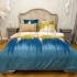 Lenjerie pat dublu,  FINET, cu elastic, 6 piese, Turquoise, abstract [10]