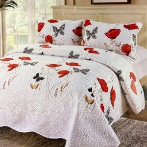 Cuvertură Pat Dublu, 3 Piese, Bumbac 100% Imprimat – Calitate Premium, cu Imprimeu Durabil, cod CSA-CV56