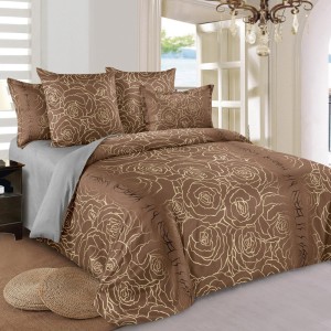 Lenjerie Pat Dublu,  FINET, 6 piese, Maro, elegant