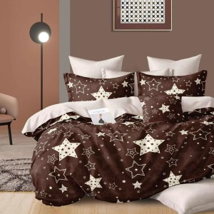 Lenjerie Pat Dublu,  FINET, 6 piese, Maro, stelute