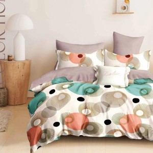 Lenjerie Pat Dublu,  FINET, 6 piese, Crem, Bej, buline