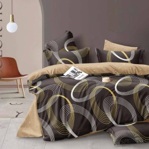 Lenjerie Pat Dublu,  FINET, 6 piese, Maro, abstract