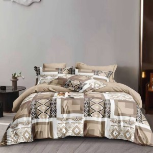 Lenjerie Pat Dublu,  FINET, 6 piese, Bej, elegant