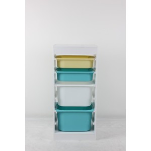 Raft depozitare cu 4 cosuri colorate, U-Grow Raft depozitare cu 4 cosuri colorate, U-Grow