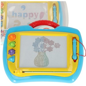 Tabla magnetica educativa de desenat, cu stampile, albastra Tabla magnetica educativa de desenat, cu stampile, albastra