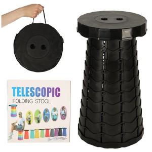 Scaun pliant, taburet extensibil, negru