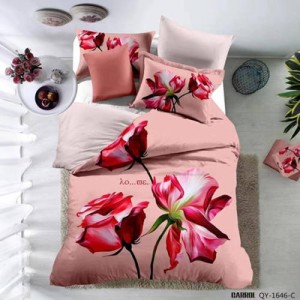 Lenjerie pat dublu, 4 piese, Bumbac 100% Poplin