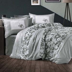 Lenjerie de pat matrimonial, 4 piese, Bumbac 100% Satin Deluxe ALURA V2