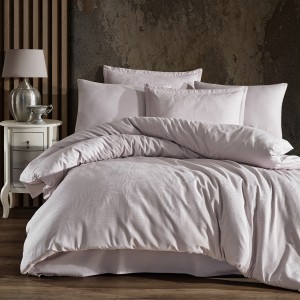 Lenjerie pat matrimonial, 6 piese, Bumbac 100% Jacquard, Ralex Pucioasa ARTA V1