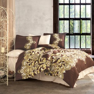 Lenjerie de pat matrimonial, 4 piese, Bumbac 100% Satin Deluxe ARTESA V1 Lenjerie de pat matrimonial, 4 piese, Bumbac 100% Satin Deluxe ARTESA V1