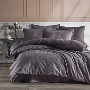 Lenjerie pat matrimonial, 6 piese, Bumbac 100% Jacquard, Ralex Pucioasa ARVEN