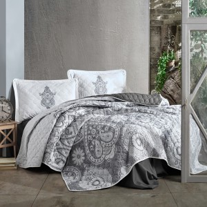 Set cuvertura de pat dublu, 3 piese, Bumbac 100%, 240x260cm, Clasy, AZKA V1