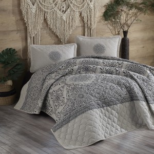 Set cuvertura de pat dublu, 3 piese, Bumbac 100%, 240x260cm, Clasy, BERA