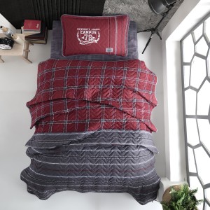 Set cuvertura de pat single, 2 piese, Bumbac 100%, 180x240cm, Clasy, CAMPUS V1