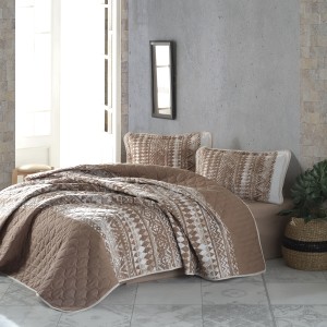 Set cuvertura de pat dublu, 3 piese, Bumbac 100%, 240x260cm, Clasy, COZA V1