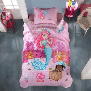 Set cuvertura de pat single, 2 piese, Bumbac 100%, 180x240cm, Clasy, DELFIN