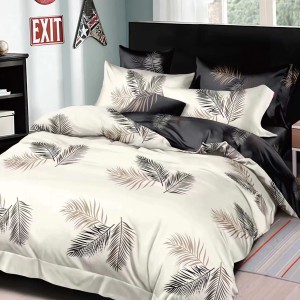 Lenjerie pat dublu, Pucioasa Romania, 4 piese, Bumbac Satinat Superior ELV44