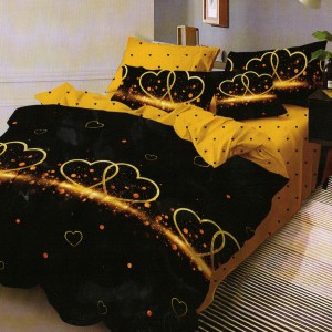 Lenjerie pat dublu, Pucioasa Romania, 4 piese, Bumbac Satinat Superior ELV54