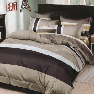 Lenjerie pat dublu, Pucioasa Romania, 4 piese, Bumbac Satinat Superior ELV61