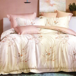 Lenjerie pat dublu, Pucioasa Romania, 4 piese, Bumbac Satinat Superior ELV66