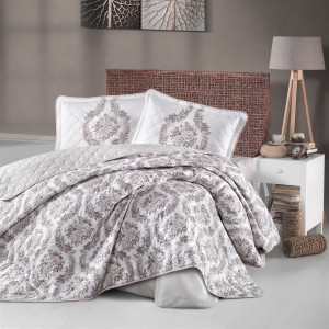 Set cuvertura de pat dublu, 3 piese, Bumbac 100%, 240x260cm, Clasy, FLORESTA V1 Set cuvertura de pat dublu, 3 piese, Bumbac 100%, 240x260cm, Clasy, FLORESTA V1