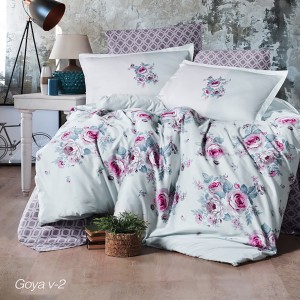 Lenjerie de pat matrimonial, 4 piese, Bumbac 100% Satin Deluxe GOYA V2 Lenjerie de pat matrimonial, 4 piese, Bumbac 100% Satin Deluxe GOYA V2