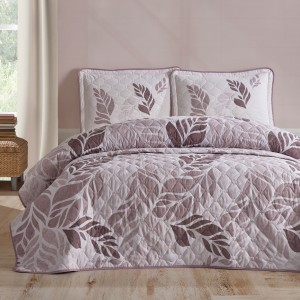 Set cuvertura de pat dublu, 3 piese, Bumbac 100%, 240x260cm, Clasy, LAPIS