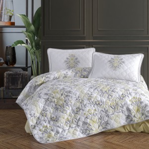 Set cuvertura de pat dublu, 3 piese, Bumbac 100%, 240x260cm, Clasy, LIYA V1