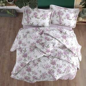 Set cuvertura de pat dublu, 3 piese, Bumbac 100%, 240x260cm, Clasy, LORA