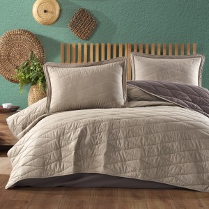 Set cuvertura de pat dublu, 3 piese, Bumbac 100%, 240x260cm, Clasy, LORNA V1