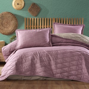 Set cuvertura de pat dublu, 3 piese, Bumbac 100%, 240x260cm, Clasy, LORNA V4